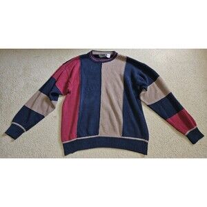 RARE Gk Company Vintage Knit Multi-Color Striped Sweater Mens Size XL Rn 43692